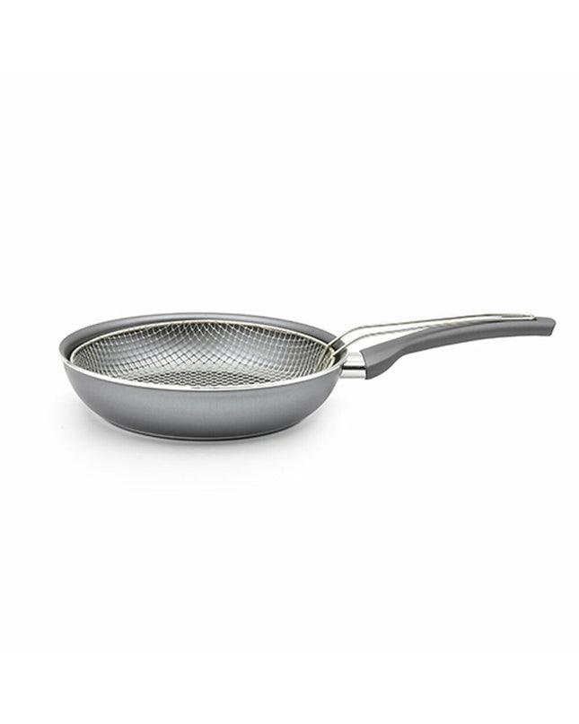 TM Home aluminium koekenpan met mandje, Ø 24 cm, geschikt voor huis en koken, keukengerei for frying and steaming.