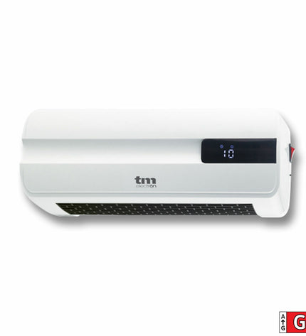 TM Electron Verwarming TM Electron 2000W white/black electric wall heater for home and kitchen heating.
