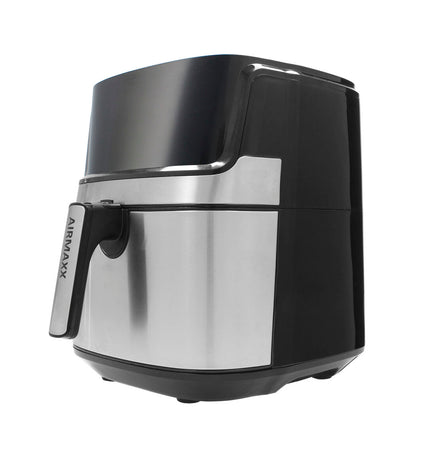 TM Electron luchtfriteuse with 6.5L capacity, 1700W, compact electric appliance for home cooking, shown on a kitchen counter.