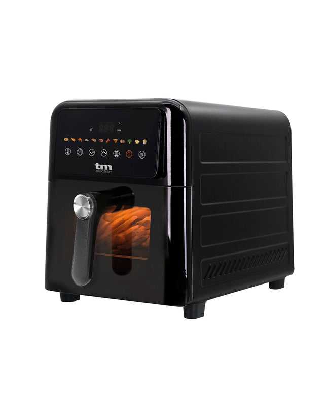 TM Electron luchtfriteuse, 2000 W, 9 L capaciteit, compact elektrische apparaat voor huis en koken, zwart finish