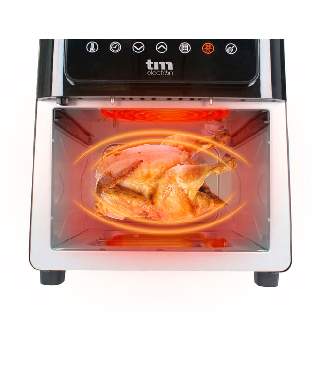 TM Electron 2000W air fryer with 9L capacity, compact electric kitchen appliance for healthy frying and cooking.