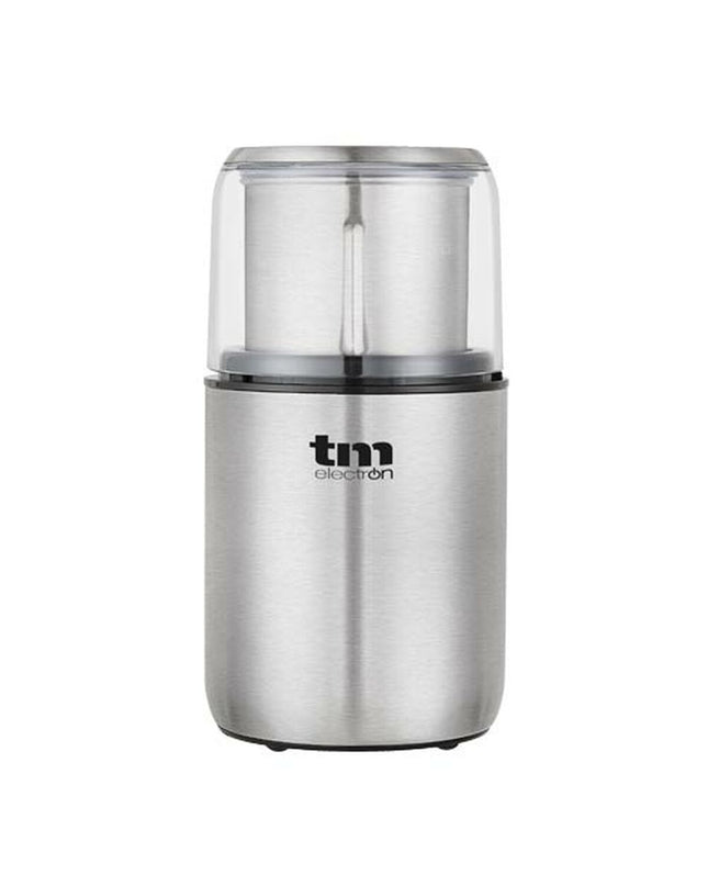 TM Electron Koffiemolen with 200W motor and 50g capacity, showing the compact coffee grinder with stainless steel burrs.