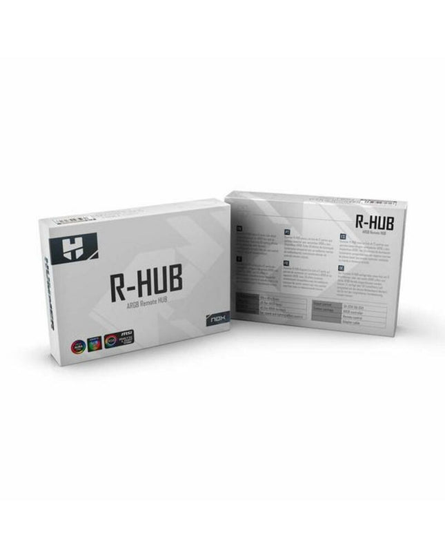Nox-Xtreme Regelaar R-HUB Zwart, plug & play electronic console accessory with black casing, designed for gaming and electronics.