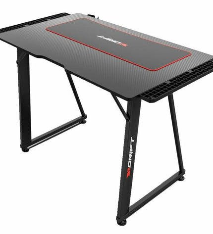 Black and red gaming bureau DRIFT DRDZ75 with a 100x60cm surface, featuring a sleek modern design for gaming and workspace.