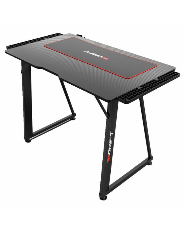 Black and red gaming bureau DRIFT DRDZ75 with a 100x60cm surface, featuring a sleek modern design for gaming and workspace.