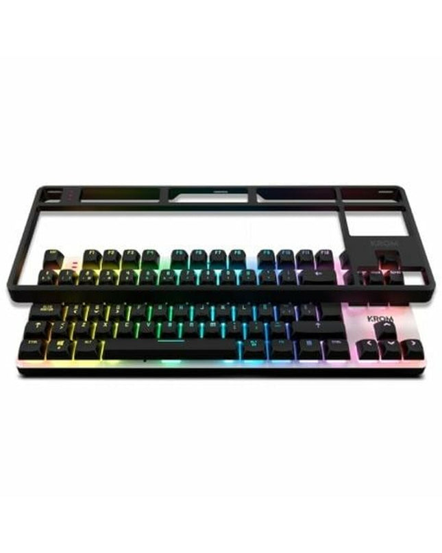 Krom NXKROMKERNELPROSP plug and play game console for electronics, featuring a sleek black design and multiple gaming ports.