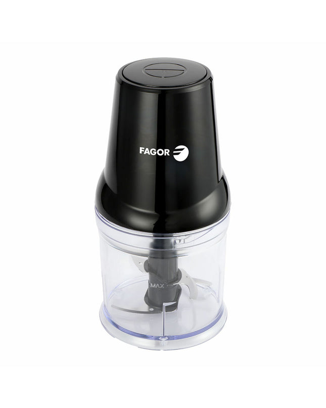 Fagor EasyCut plastic food chopper with 400W motor and 500ml capacity, compact kitchen electric appliance for chopping ingredients.