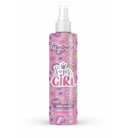Martinelia SUPER GIRL sports water bottle, 210 ml, outdoor and fan merchandise with colorful design and sports theme.