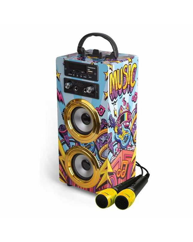 BigBuy Kids electronic toy speaker with karaoke microphone, colorful playset for kids' singing and entertainment.