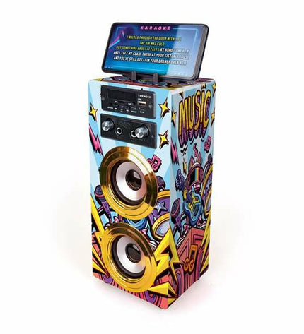 BigBuy Kids karaoke microphone speaker toy with built-in speaker, colorful design, and playful electronics for kids' entertainment.