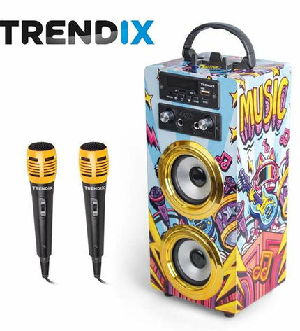 BigBuy Kids electronic toy speaker with karaoke microphone, colorful entertainment device for kids, ideal for singing and fun.