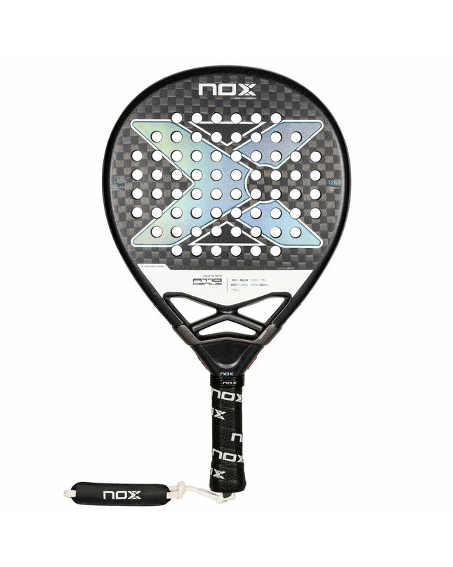 Nox Sport AT10 Luxury Genius 12K padel racket for outdoor paddle tennis, used by Agustín Tapia, with sleek design and high-performance features.