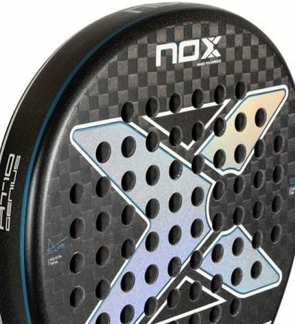 Nox Sport AT10 Luxury Genius 12K padel racket for outdoor paddle tennis, featuring a sleek design and professional-grade construction.