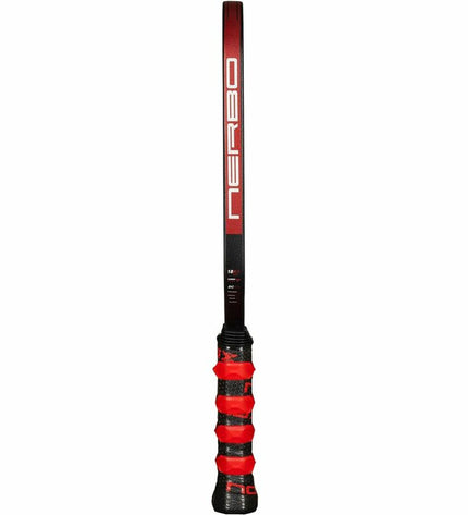 Nox Nerbo black carbon fiber pickleball paddle for sport and outdoor paddle tennis, featuring a sleek black design.