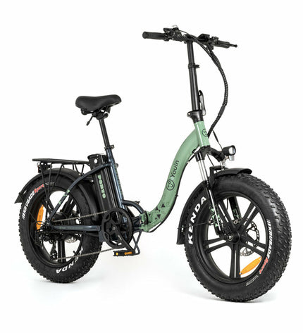 Black Youin Porto 2 electric bike with 20-inch wheels, 250W motor, and 10400mAh battery, designed for sport and outdoor riding.