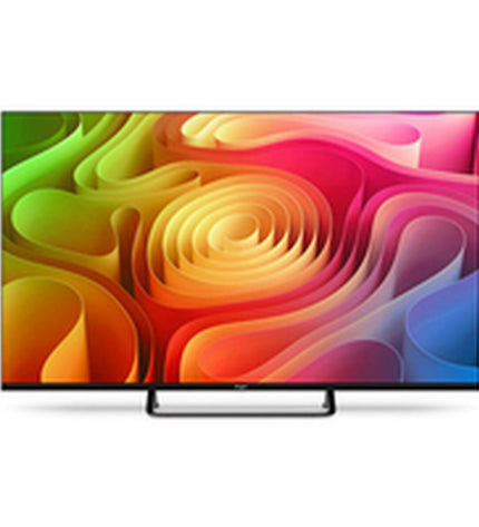 Engel LE4395QLED 43-inch 4K Ultra HD smart TV with slim bezel and vibrant display, ideal for home entertainment and video streaming.