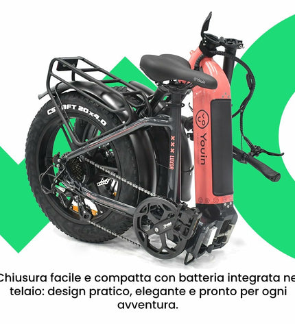 Youin Luxor II coral electric bike with 250W motor, sport and outdoor bicycle for cycling enthusiasts.