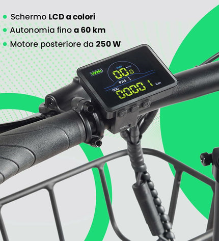 Youin Luxor II Koraal electric bicycle with 250W motor, sporty outdoor bike, front view, designed for cycling enthusiasts