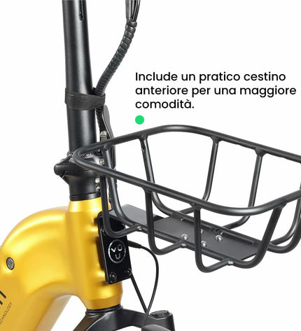 Yellow Youin BK1750 LUXOR II PRO electric bike with 250W motor, designed for sport and outdoor cycling, shown in profile.