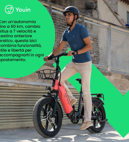 Yellow Youin BK1750 LUXOR II PRO electric bike, 250W sport outdoor bicycle with sleek frame and sporty design.