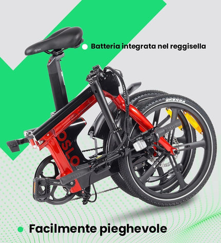 Red Youin BK1900 OSLO electric bike for sport and outdoor riding, featuring a sleek frame and sporty design.