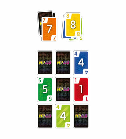 Devir BGHILEE card game with colorful cards and game components for fun gameplay.