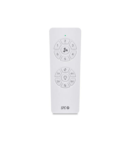 SPC Internet plafondventilator met licht, witte draagbare airconditioning unit met 43W vermogen en modern design.
