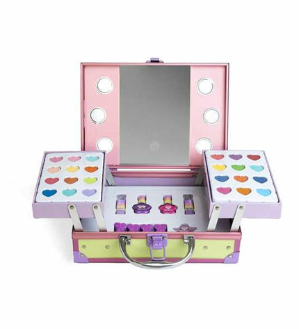 Martinelia Kinder make-up set with colorful pretend cosmetics, compact 25x19x9 cm, for imaginative play and role-playing.