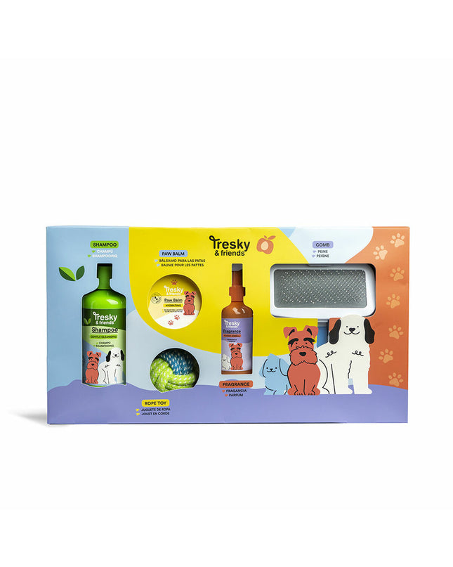 Hygiëneset Tresky & Friends voor honden, 5-delige set met verzorgingsproducten en accessoires voor huisdieren.