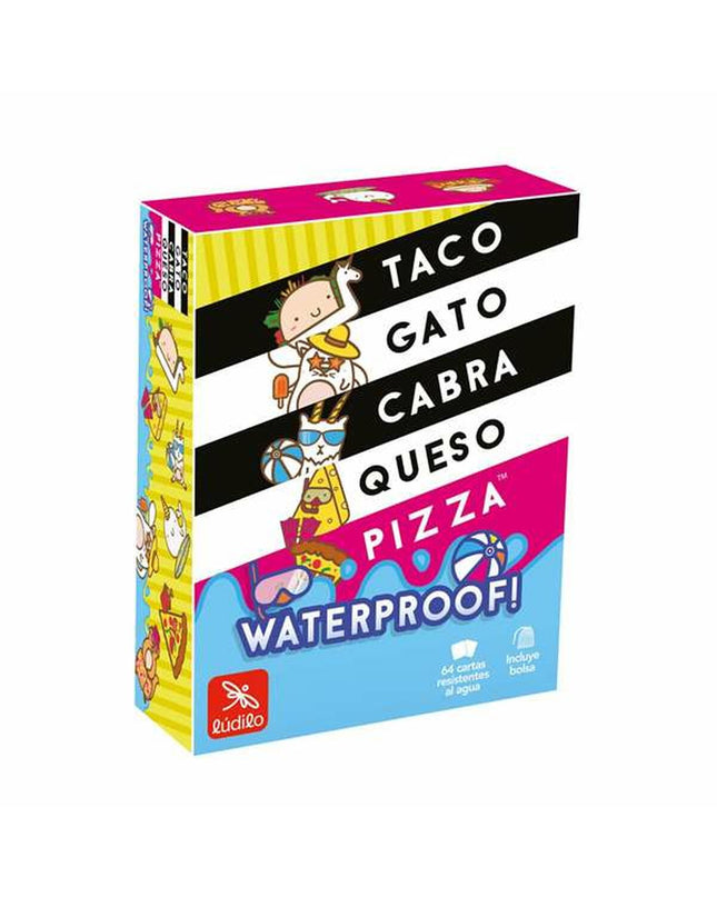 Lúdilo Taco Gato board game toy with colorful taco-shaped pieces and game components for fun feline-themed gameplay.