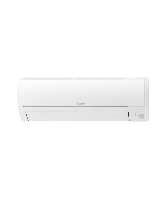 Portable Mitsubishi Electric air conditioner unit for home use, with sleek design and adjustable vents in a modern living space.