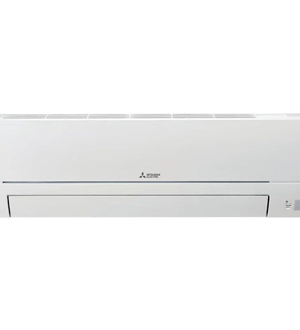 Mitsubishi Electric MSZHR60VFK portable air conditioner in white with digital display and vents for cooling and dehumidifying a room.
