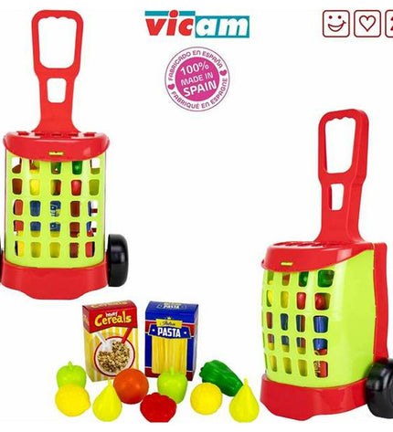 BigBuy Fun Winkelwagen 32 Onderdelen toy set with colorful pieces for pretend play and imitation games.