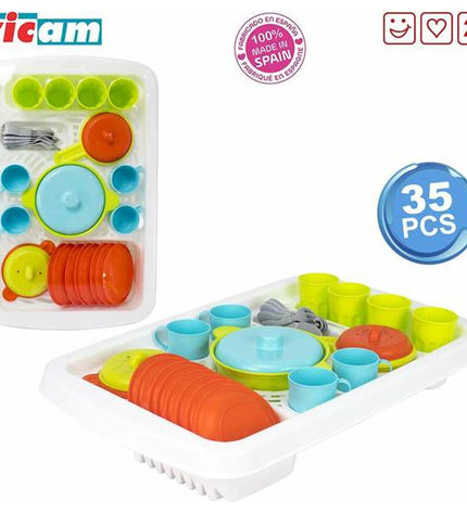 BigBuy Fun kids' toy set with 35 pieces of pretend play utensils and accessories for imaginative play.