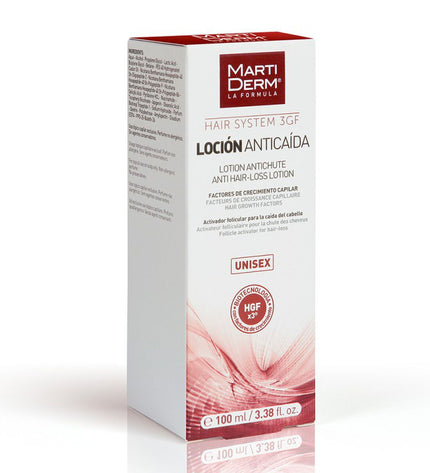 Martiderm Hair System Anti-Haarverlies Lotion bottle, 100ml, for hair loss reduction in beauty and hair care.