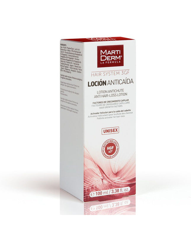 Martiderm Hair System Anti-Haarverlies Lotion bottle, 100ml, for hair loss reduction in beauty and hair care.