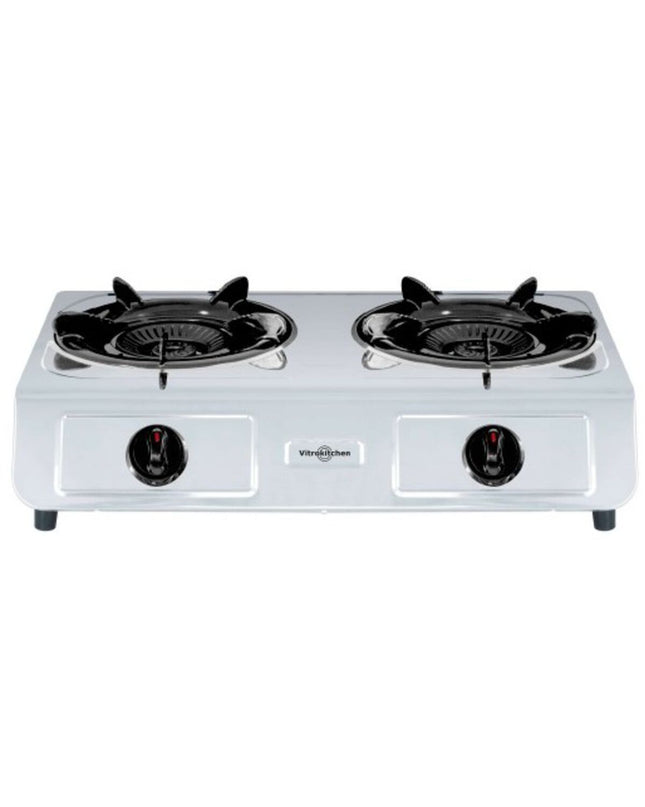 Vitrokitchen 275IN gas stove for outdoor camping and hiking, compact portable cooktop with multiple burners and sturdy design