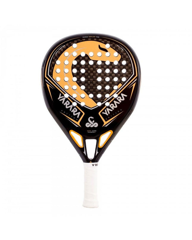 Vibor-a Padel Racket 0013812 in black, paddle tennis sport equipment with a sleek design and grip handle.