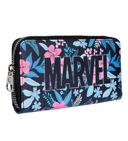 Capitán América wallet and cardholder with superhero design, featuring a zippered compartment and multiple card slots.