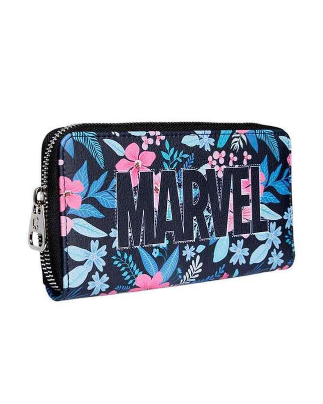 Capitán América wallet and cardholder with superhero design, featuring a zippered compartment and multiple card slots.