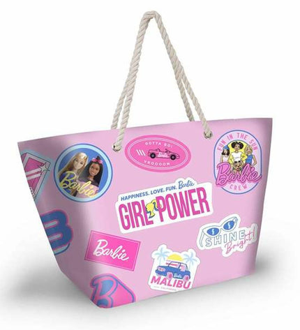 Karactermania Barbie Soleil Malibu tote bag, soft toy with pink and blue design, measuring 37 x 52 x 17 cm, for children.