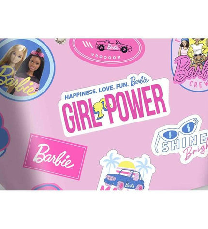 Karactermania Barbie Soleil Malibu soft toy tote bag with pink and blue design, 37x52x17 cm, perfect for kids' play and storage.
