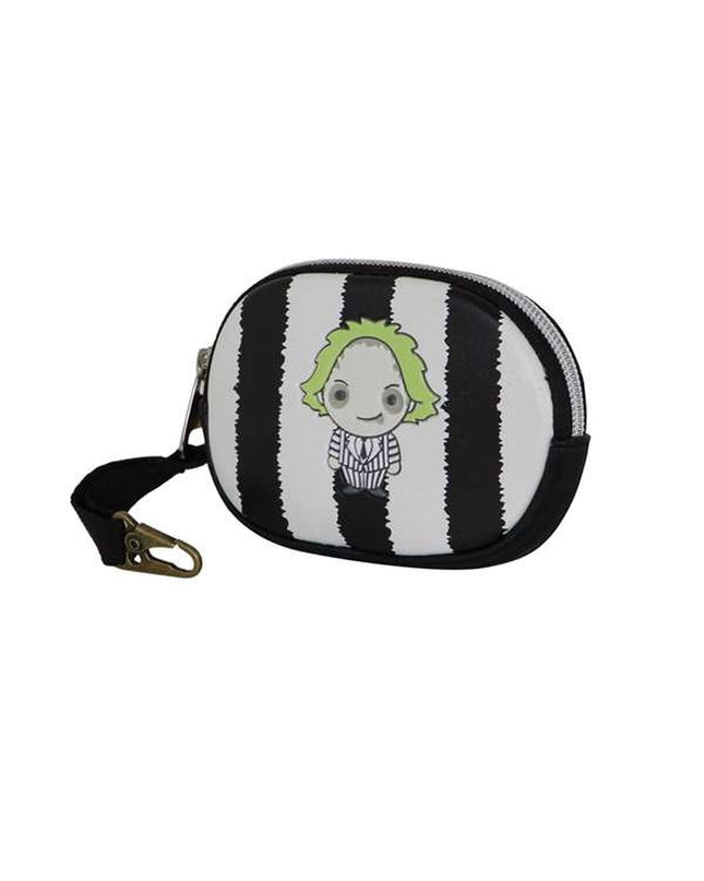 Beetlejuice black wallet with card slots and zip compartment, compact and stylish portemonnee for everyday use.