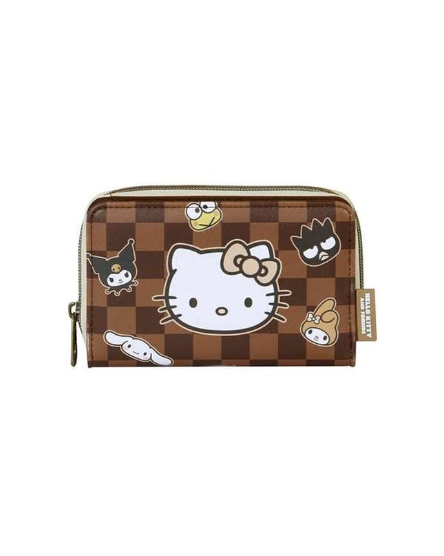 Hello Kitty Bruin wallet with card slots, measuring 10x15x3 cm, featuring a cute Hello Kitty design and compact style.