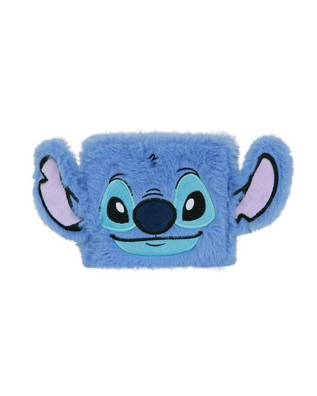 Blue Stitch Karactermania wallet showing multiple card slots and a zip coin pocket, made of durable material.