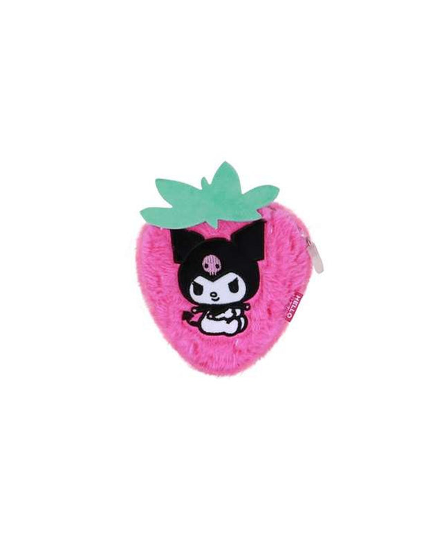 Kuromi pink wallet with cardholder and coin pocket, 13x13x4 cm, stylish small purse for cards and cash.