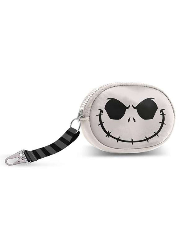 White The Nightmare Before Christmas wallet with card slots, measuring 12.5 x 2 cm, featuring Halloween-themed design.