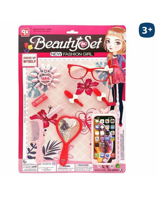 Juinsa schoonheidsset speelgoed voor meisjes, inclusief speelkleding en accessoires voor mobiele telefoontje imitatie.