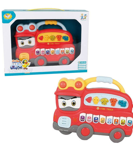 Juinsa Music Party brandweerwagen interactieve baby piano toy for young children with colorful buttons and music features.