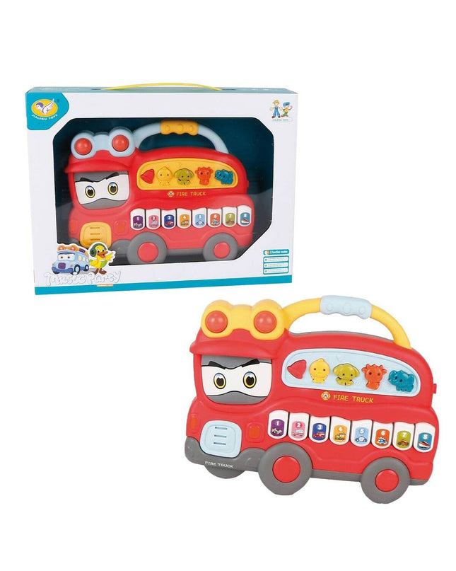 Juinsa Music Party brandweerwagen interactieve baby piano toy for young children with colorful buttons and music features.